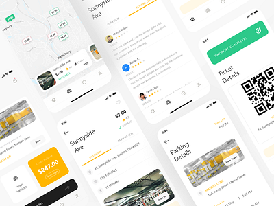 Parking Space finder app adobe xd app app design app ui clean creative design figma parking app parking lot product design productdesign ui uiux