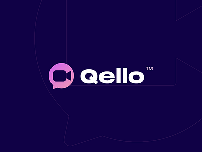 Qello - Video App Logo Design adobe xd app design brand branding chat app clean clean design creative design logo logo design ui