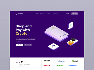 PayChain - Landing Page chain crypto cryptocurrency design fintech landing page pay payment websiite