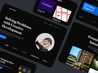 AwesomeDev - Portfolio Template adobe xd clean clean design creative css design developer html illustration js logo portfolio template ui website