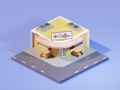 Low Poly Coffee Shop