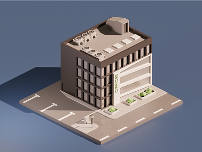 Low Poly Offices Building 3d blender building city diorama illustration isometric low poly lowpoly office