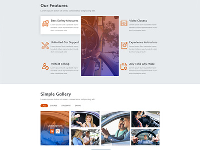 Driving learning school website template design photoshop ui ux web