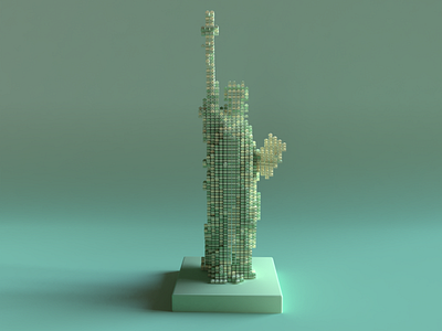 Lego Statue 3d cinema4d design forms illustration redshift