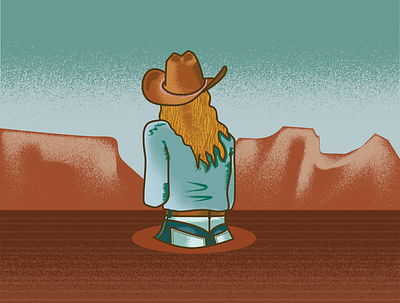 Cowgirl Desert Illustration cowgiril illustration cowgirl desert illustration design digital art digital illustration female illustration female illustrator girl illustration landscape illustration nature design nature illustration western design wild west