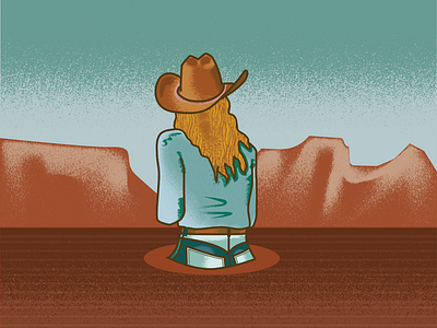 Cowgirl Desert Illustration