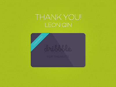 Hello Dribbble! debut gift card invite ui