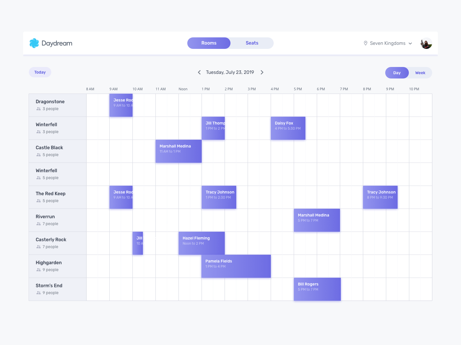 Booking app transitions design