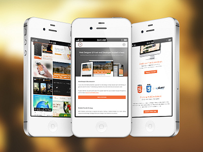 KMK Portfolio Launched grey html5 iphone mobile orange responsive ui ux website white