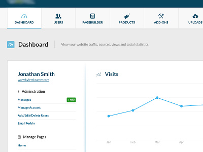 Dashboard blue charts dashboard icons lato ui ux website