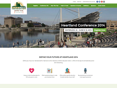 Heartland Conference 2014 conference flat green responsive website