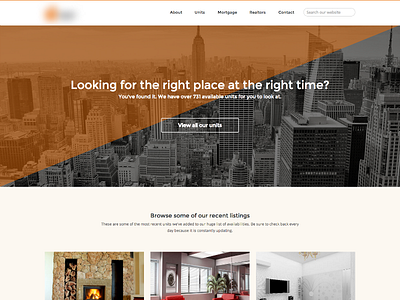 Realty Website black landing montserrat orange realty ui ux website