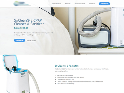 Product Landing Page blue clean ecommerce hero landing page open sans white