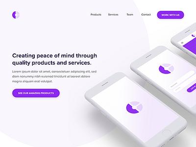 Landing Page Mockup app landing page mockup purple ui web design website