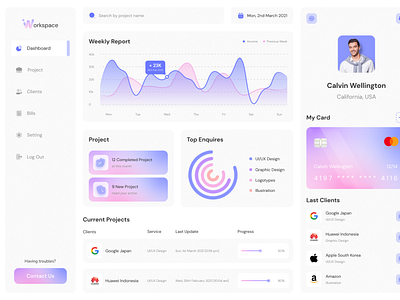 Workspace - Project Management Dashboard by Alèn for Vektora on Dribbble