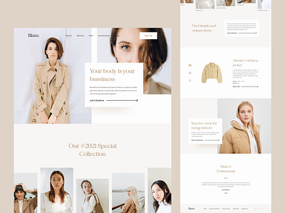 Blanc - Clothing Landing Page