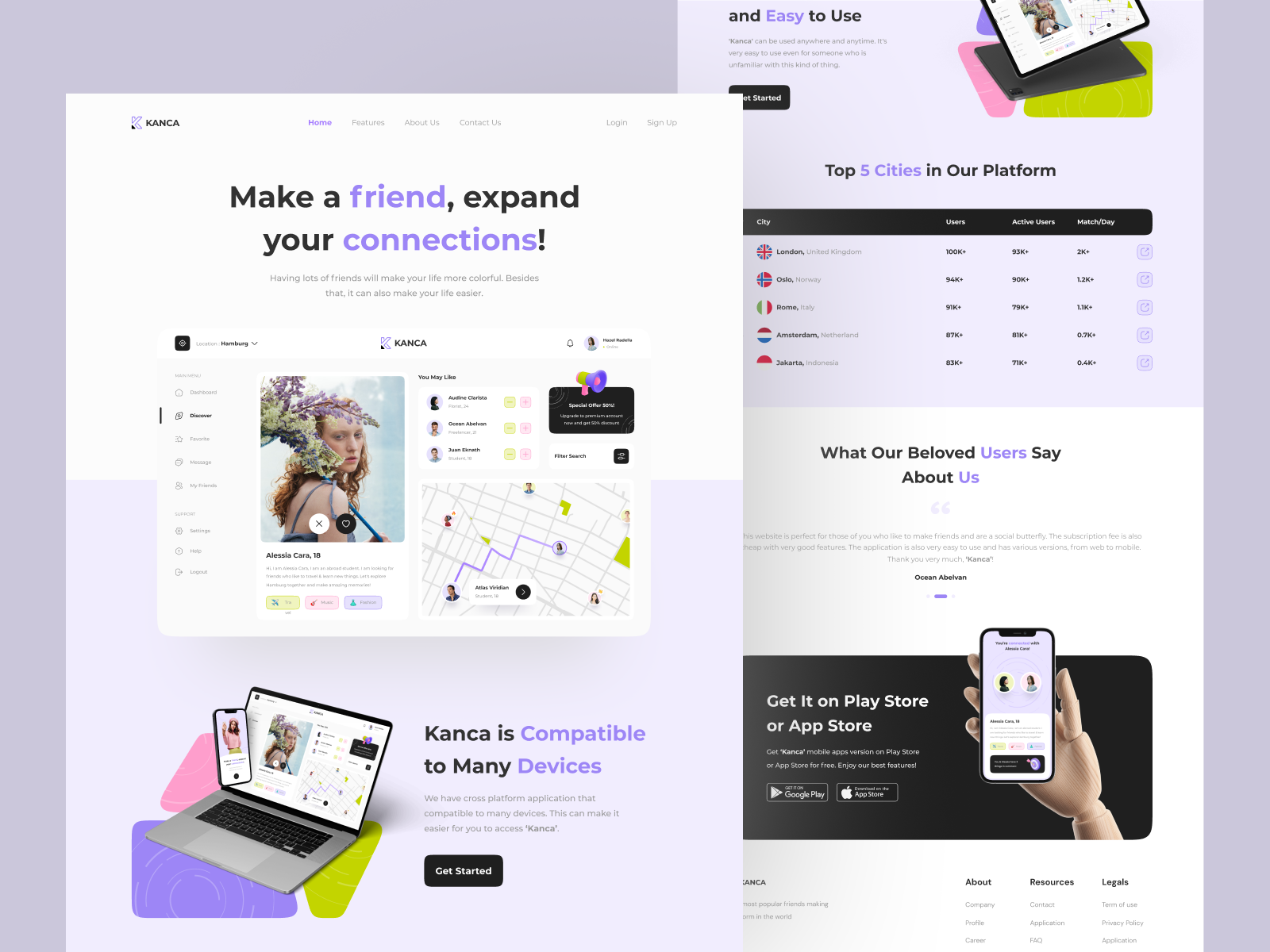 Kanca - Make a Friend Landing Page by Alèn for Vektora on Dribbble