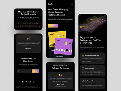 Dooit - Finance Landing Page Mobile