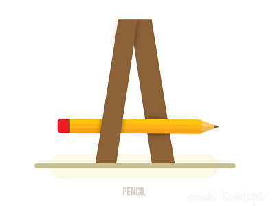 A-Pencil pencil retro typography