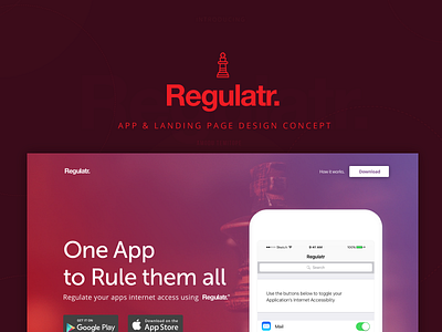 Reglatr app landing mobile purple red reglatr ui