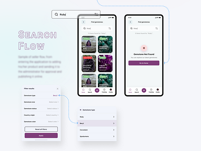 UX/UI Gemstone Mobile App - Search Flow