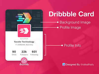 Dribbble Card Design FREE PSD card dribbble free pink profile psd