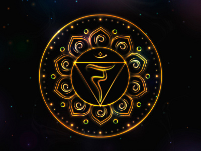 3 Chakra Manipura in Yellow chakra esoteric illustration mandala manipura vector