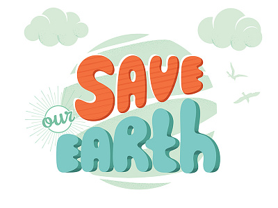 Save Our Earth cartoon earth flat graphic greenpeace our planet save
