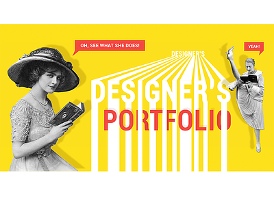 Banner Designer's Portfolio banner designers portfolio font funny graphic retro yellow
