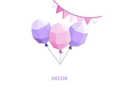 Low poly illustration - event balloons