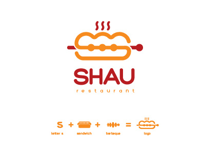 Shau Restaurant food identity logo restaurant