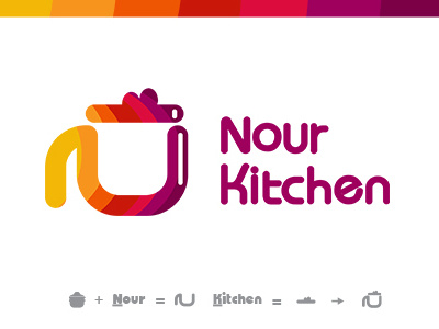 Nour kitchen restaurant food identity logo restaurant