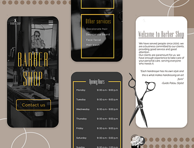 BarberShop App app design figma illustration mobile
