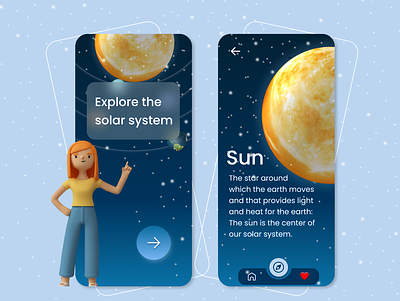 Solar System app 3d app design figma graphic design illustration ui