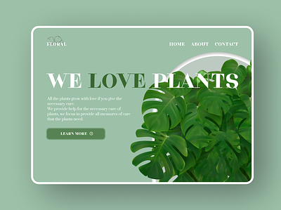 Plants-Landing Page design figma illustration landing page plants ui web