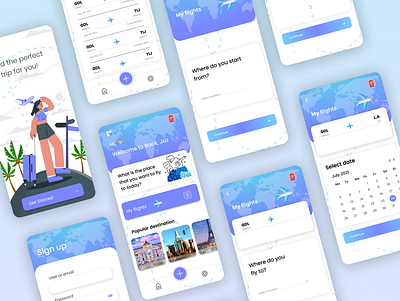 Flight booking App app design figma flight graphic design illustration ui