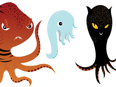 Safari Squids animal characters illustration squid