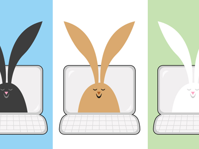 Habit Rabbit animal bunny design illustration laptop logo rabbit
