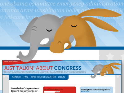 Just Talkin' About Congress api congress design donkey elephant illustration politics ruby on rails student work web web elements