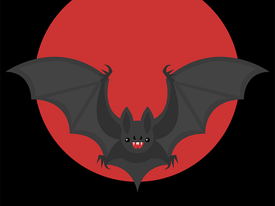 Drawlloween Bat bat drawlloween halloween illustration moon vampire bat