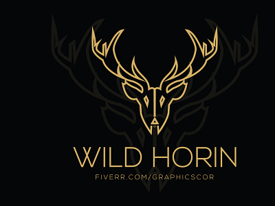 wild horin branding design flat logo minimal vector