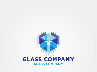 Glass Company Vector Logo design Template idea and inspiration