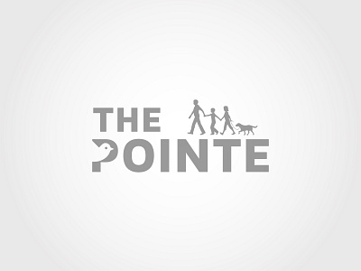 The pointe with bird and family resort Vector logo design templa