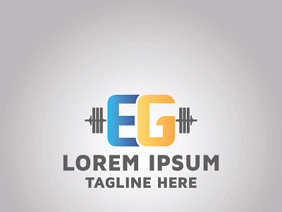 Letter EG image, physical fitness vector logo design