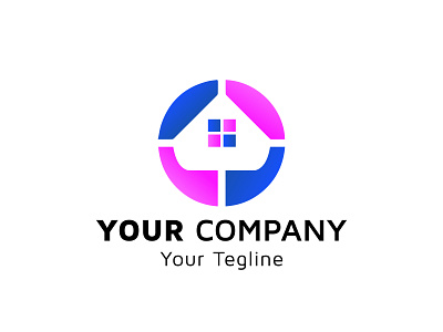 A colorful real estate logo image, idea of logo design