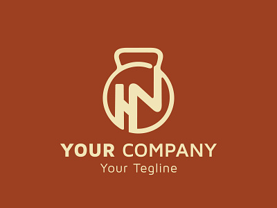 Alphabet HN image, letter logo design, kettlebell dumbbell icon, app branding cleaning company design icon illustration logo typography vector website