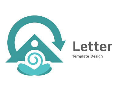 Yoga design template, Round share arrow abstract company concept icon illustration initial modern sign symbol vector