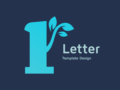 Number one leaf logo design template