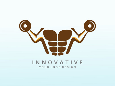 Body builder logo, fitness template design, Graphic designer