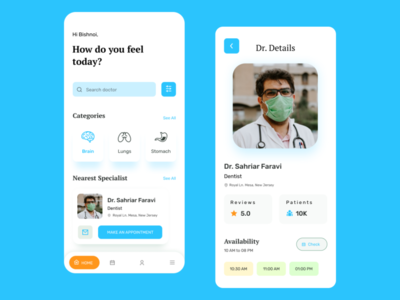 Doctor app ui Design by Sudhir BIshnoi on Dribbble